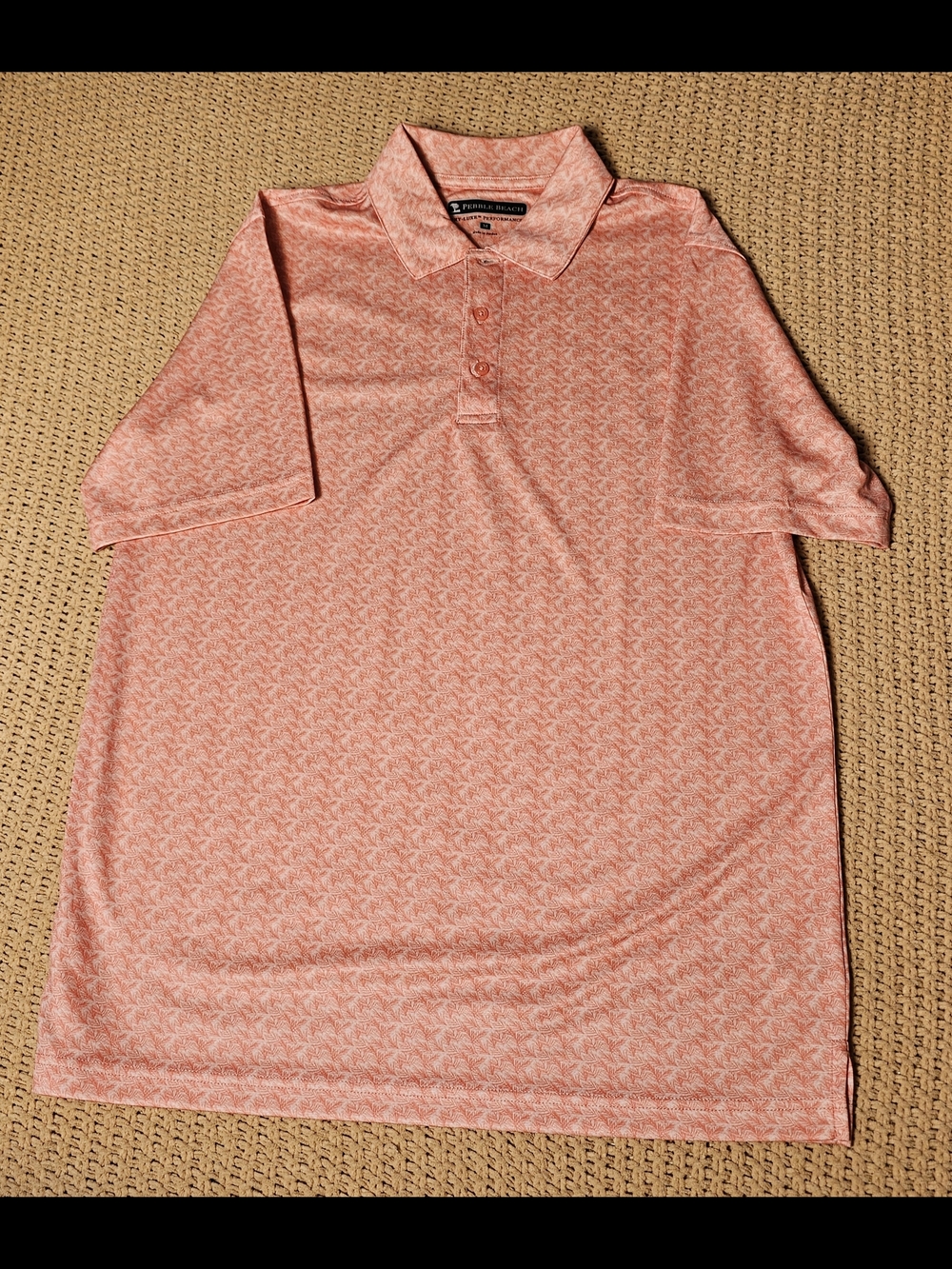 Pebble‎ Beach performance golf polo shirt Mens Size Medium Coral